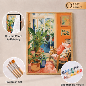 SONGWOO - Juego de Pintura al Óleo Digital <span class=keywords><strong>con</strong></span> Marco Artístico de Animales, Pintura de Acuarela para Adultos, Pintura por Números de Gatitos - Product Image 1