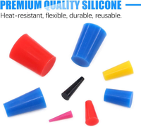 Kit d'assortiment de bouchons coniques en caoutchouc de silicone 100 pièces pour masquer les trous pendant le revêtement en poudre, la peinture, le dynamitage des médias