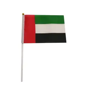 Stile popolare personalizzato in poliestere stampa unita arabo emirati paese bandiera che sventola bandiera con 14*21CM