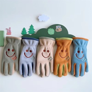 Gants en polaire chauds pour enfants, mitaines à 5 doigts, motif lapin mignon de dessin animé, coupe-vent, en sergé Lingshang, pour le quotidien, les activités de plein air et les voyages - Product Image 5