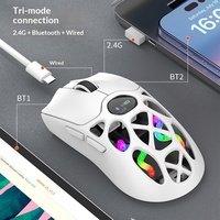 H16PRO Mouse Gaming Tri-mode Konektivitas Ringan E-sports 2.4G//Kabel Notebook Kantor Desktop Layar Pintar Magnetik