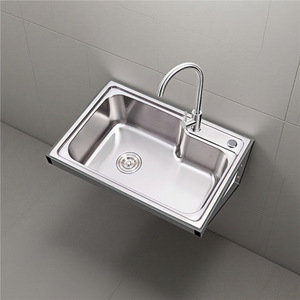 อ่างล้างจานติดผนังสแตนเลส ลิดา ขนาด 38x33 ซม. อ่างเดี่ยว ผิวขัดเงา ทำความสะอาดง่าย - Product Image 4