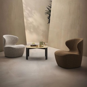 Fauteuil de détente au design italien avec dossier incurvé, confortable, en tissu rembourré doux, idéal pour la maison ou <span class=keywords><strong>le</strong></span> bureau - Product Image 3