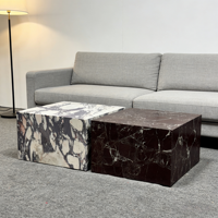 Meubles de salon de luxe modernes : Table basse en marbre Duas Cores, tables d'appoint, tables de finition, socles et piédestaux en pierre