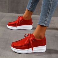 Chaussures décontractées légères antidérapantes pour femmes, confortables, à lacets, augmentant la taille