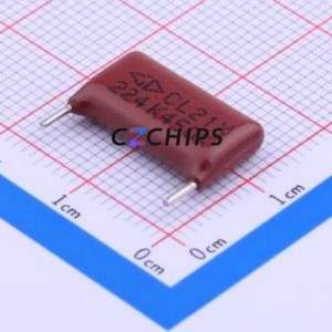 ตัวเก็บประจุฟิล์ม C222S224K60Y350ผ่านชิ้นส่วนรู (THT),P = 15มม. 220nF 10% 450V โพลีเอสเตอร์ที่เป็นโลหะ - Product Image 1