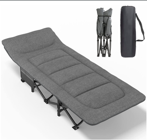 BENOY Lightweight Portable Single Extra Camping Beach Guest Small Cot Metal <b>Mattress</b> Inside Folding Bed in Stock PFB-01 Camping - Product Image 1