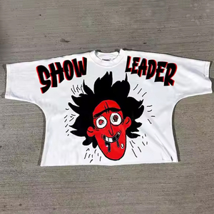 Camiseta Corta de Algodón de Punto Sin Costuras, de Lujo, Personalizada, Transpirable, de Gran Tamaño, con Dobladillo sin Rematar, Cuello Grueso y Corte Cuadrado - Product Image 1