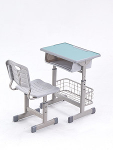 Bureau en métal relevable et épaissi pour salles <span class=keywords><strong>de</strong></span> classe et agences <span class=keywords><strong>de</strong></span> tutorat, idéal pour les élèves du primaire et du secondaire, design minimaliste moderne - Product Image 3
