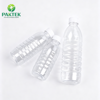 Bouteille d'eau en plastique PET vide, transparente, pour eau minérale, jus, boissons, avec bouchon à vis