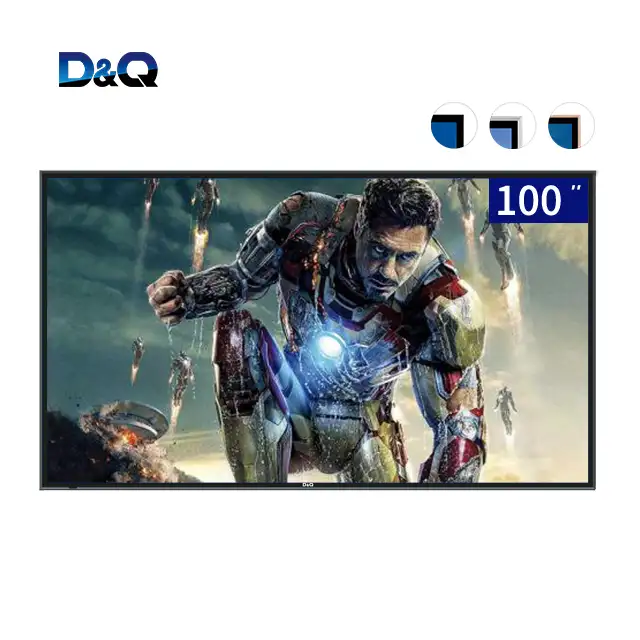 D & q TV-100 ''4k led smart tv tela plana de plasma, android 9.0 100 polegadas touch screen