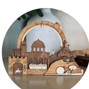 Paquete de Adornos Navideños y de Pascua de Estilo Americano en Madera para Regalos Festivos - Product Image 6