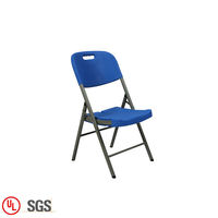 Chaises pliantes en plastique bleu design moderne chaise pliante de jardin pour l'extérieur et l'intérieur