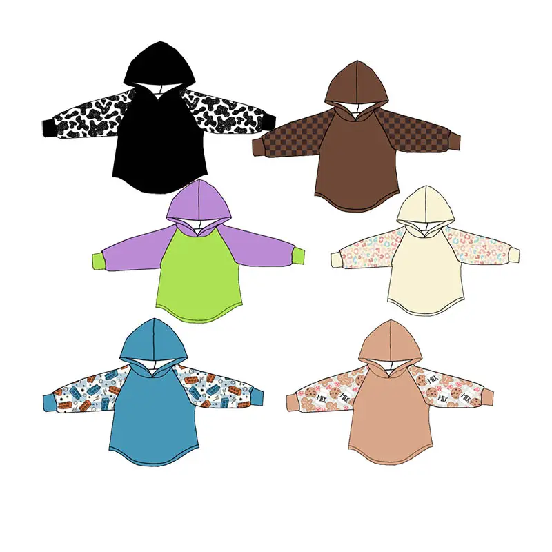2023 गिरावट/शीतकालीन कस्टम नरम लंबी आस्तीन के बच्चे बच्चों की हूडी बच्चों के स्वेटर की शर्ट