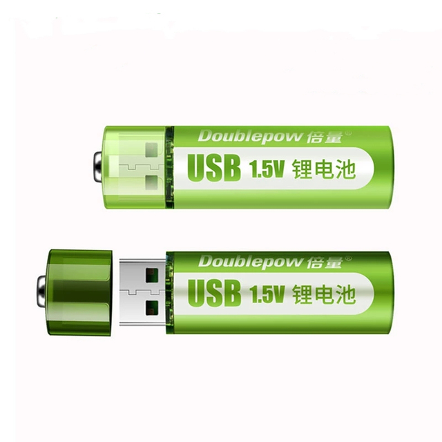 USB Rechargeable AA Lithium Batteries, Li-ion Battery 1.5V / 1800mAH, ECO Friendly for Remote Control, Mouse, Electric to