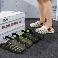 Sandales de sport pour hommes avec logo personnalisé, en EVA respirant, séchage rapide, semelle épaisse, pour la plage et les activités de plein air, chaussures décontractées – Grande Vente