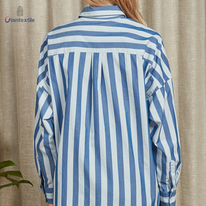 Giantextile nuovo arrivo da <span class=keywords><strong>donna</strong></span> indossa top alla moda <span class=keywords><strong>donna</strong></span> Casual <span class=keywords><strong>a</strong></span> <span class=keywords><strong>righe</strong></span> blu <span class=keywords><strong>e</strong></span> bianche - Product Image 4