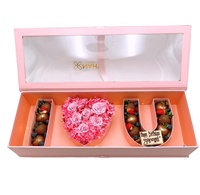 Boîte cadeau de fleurs « Je t'aime » en gros, boîte cadeau de fleurs et de chocolat pour la fête des mères, emballage cadeau floral de luxe