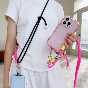 Clips coeur à la mode bandoulière suspendu cou lanière téléphone <span class=keywords><strong>portable</strong></span> <span class=keywords><strong>perle</strong></span> épissage <span class=keywords><strong>cordon</strong></span> téléphone réglable voyage randonnée longue sangle - Product Image 5