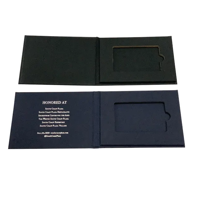 Custom Greeting Foldable Empty Ecological Black Color With Inner Filling Paper Business Card VIP Membership Packaging Gift Box