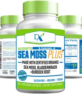OEM Irish Sea Moss Capsules Complex Sea Moss Advanced Plus Turmeric Extract 95% With Bladderwrack Burdock Root
