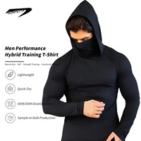 Sweat à capuche à manches longues avec masque intégré pour homme, protection UV, idéal pour l'escalade, la course, la gym, l'entraînement et la pêche, personnalisable avec logo OEM