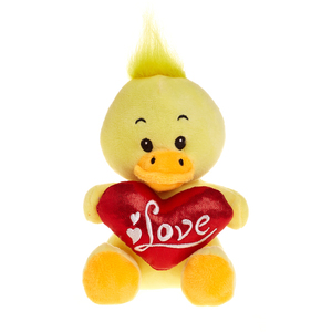 Peluche de Pato Amarillo Personalizado para el Día de San Valentín con Corazón Rojo Relleno de Algodón PP - Product Image 1