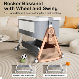 <span class=keywords><strong>Lit</strong></span> bébé portable pliable, berceau à coucher près du <span class=keywords><strong>lit</strong></span>, réglable en hauteur sur 6 niveaux, avec roulettes silencieuses pour nouveau-né - Product Image 3