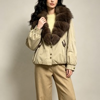 Veste d'hiver surdimensionnée pour femmes Tyan, en duvet, avec grand col en fourrure de renard véritable, vêtements d'extérieur en gros