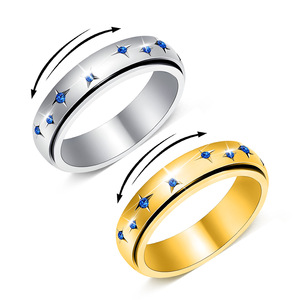 Nuovo Anello in Acciaio Inossidabile a Forma di Costellazione Rotante per Donne, Anello Antistress per Coppie - Product Image 1