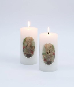 Bougie Pilier Religieuse en Cire de Soja, Lot de 2 - Décoration Spirituelle Écologique Faite à la Main pour la Maison, Idéale pour Noël et Halloween - Product Image 3