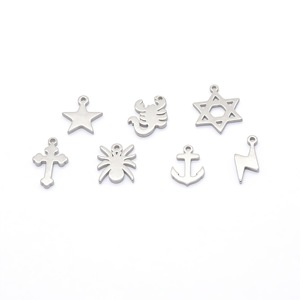 Stainless Steel Mixed Shape Pendant For <b>Necklace</b> Making Cross Anchor Star Spider Scorpion Lightning DIY Jewelry Findings - Product Image 5