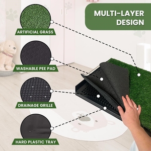 बड़े आकार की कृत्रिम घास कुत्ते पिल्ला प्रशिक्षण पॉटी त्वरित अवशोषण पोर्टेबल पैड - Product Image 5