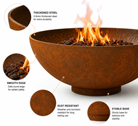 Bol à feu en acier corten personnalisé - Bol à feu de jardin extérieur avec finition rustique, plusieurs tailles et couleurs disponibles