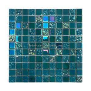 Wholesale Modern Green Blue Iridescent Crystal Glass Mosaic Wall <strong>Tile</strong> for Outdoor Swimming Pool <strong>Tiles</strong> <strong>3x3</strong> Inches - Product Image 6