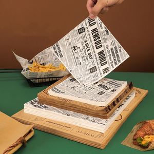 Papier d'emballage pour hamburgers, papier ciré de qualité alimentaire, personnalisé avec logo et taille, résistant à la graisse, pour la viande de charcuterie - Product Image 1