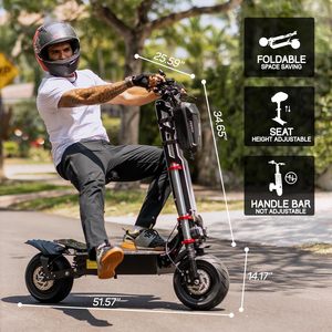 Scooter Adult Foldable Dual Motor Speed 50MPH Range <b>70</b> Miles <b>12</b> Inch Street Tires Suspension Dual Motor Quick Acceleration - Product Image 4