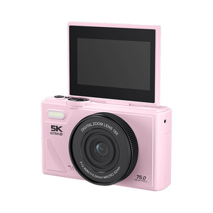 กล้องดิจิตอล 5K Ultra HD 75.0 ล้านพิกเซล ซูมดิจิตอล 18 เท่า เลนส์ซูม หน้าจอพลิก 3 นิ้ว สำหรับนักเรียน ถ่ายเซลฟี่ ใช้ในบ้าน - Product Image 1