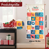 Calendrier de l'Avent de Noël de luxe réutilisable, en toile vide à faire soi-même, 49x100cm, personnalisable, à suspendre, écologique