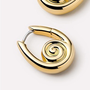 14 Karat Gold Statement <span class=keywords><strong>Ariel</strong></span> Creolen Fine Fashion Designer Marke Ohrringe Frauen Luxus Custom Ohrringe Herstellung Zubehör - Product Image 5
