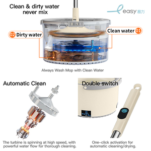 360 ° Xoay Thông Minh Lau Hoàn toàn Tự Động Làm Sạch Sàn Nhà Sử Dụng Có Thể Sạc Lại Vòng Lau Điện - Product Image 2