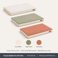 Tapis plat en fourrure de lapin pour animaux de compagnie, matelassé à cannelures, ultra doux, antidérapant, amovible et lavable pour chiens et chats de toutes races