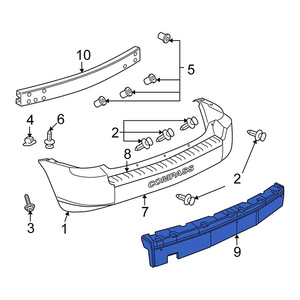 Jeep Compass Rear Bumper <b>Foam</b> Padding 5303822AC Replacement Part for 2009 2010 <b>Models</b> - Product Image 4
