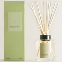 Grande bouteille d'arôme en verre transparente de luxe personnalisée 50ml 100ml 150ml 200ml bouteille ronde de diffuseur d'huile essentielle de roseau avec boîtes