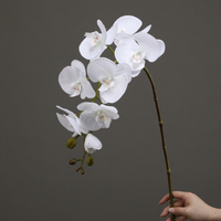 H-1078 Orchidée Phalaenopsis Artificielle Haut de Gamme 100cm, Toucher Réel, Latex Hydratant, Fleur Décorative