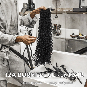 Virgin Human <b>Hair</b> <b>Extensions</b> Burmese Curly Bundle Deep Wave Perm Ready for <b>Braiding</b> - Product Image 2