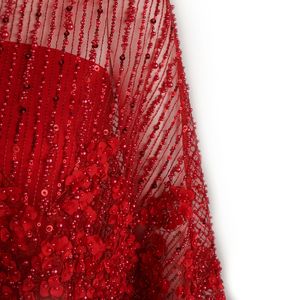 <span class=keywords><strong>Marimekko</strong></span> ผ้าลูกไม้ปักลายสำหรับผู้หญิง,สินค้ามาใหม่โทนสีโพลีตาข่ายเครื่องลูกปัด - Product Image 2