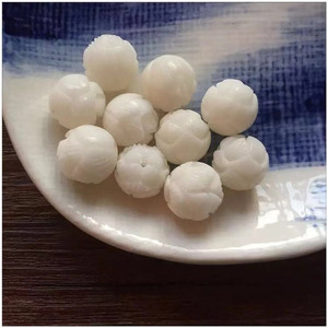 Perles entretoises sculptées en racine de Bodhi, élégantes et exquises, style lotus, style jade blanc, accessoires de perles de prière chinoises pour la fabrication de bracelets - Product Image 4