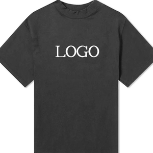 Design élégant Vintage hommes goutte épaule surdimensionné t-shirts poids lourd 310 Gsm haute qualité coton uni noir t-shirt - Product Image 3