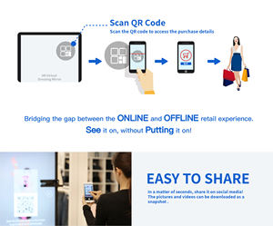 ป้ายดิจิตอลกระจกติดตั้งเสมือนจริง 65 นิ้ว <span class=keywords><strong>VR</strong></span> ประสบการณ์ร้านค้า 3D โฆษณาแบบโต้ตอบอัจฉริยะเครื่อง All-in-one - Product Image 6